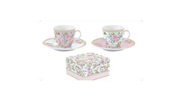 R2S.1107GAJO Porcelán eszpresszócsésze+alj 2 személyes 80ml