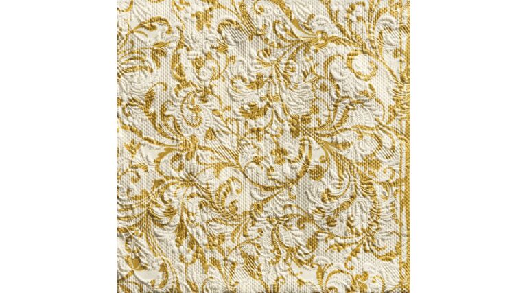 AMB.13307385 Elegance Damask cream gold dombornyomott papírszalvéta 33x33cm