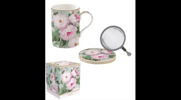 R2S.105ROBL Porcelán szűrősbögre tetővel 350ml dobozban