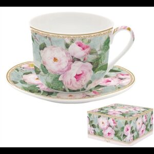 R2S.1454ROBL Porcelán reggelizőcsésze+alj 400ml dobozban