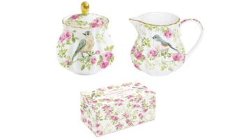 R2S.1285SPRI Porcelán tej/citromkiöntő-cukortartószett 200-200ml dobozban