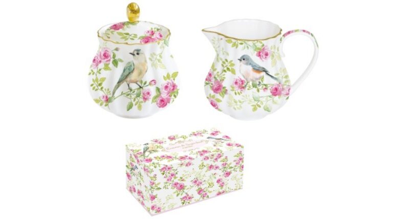 R2S.1285SPRI Porcelán tej/citromkiöntő-cukortartószett 200-200ml dobozban