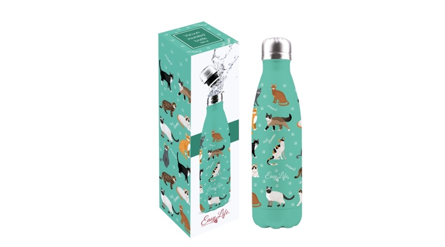 R2S.2301CAT Duplafalú rozsdamentes acél hőtartó útipalack 500ml