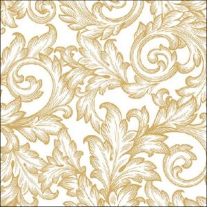 AMB.13316820 Baroque Gold/White papírszalvéta 33x33cm