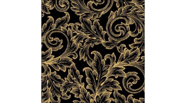 AMB.13316826 Baroque Gold/Black papírszalvéta 33x33cm