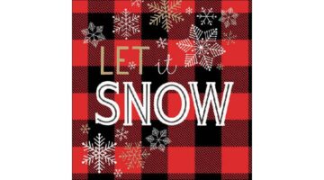 AMB.33316885 Let It Snow Red papírszalvéta 33x33cm
