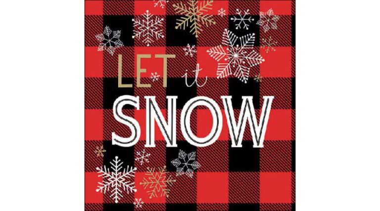 AMB.33316885 Let It Snow Red papírszalvéta 33x33cm