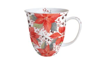 AMB.38416490 Poinsettia And Berries porcelánbögre 0