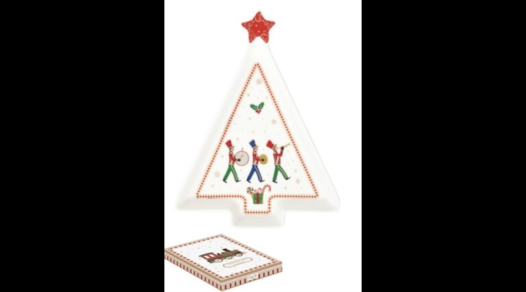 R2S.1325EXPR Porcelán fenyőtálca 21x16cm