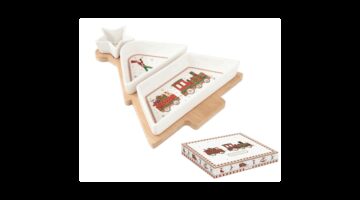 R2S.2190EXPR Fenyőfa porcelántálszett 3 részes