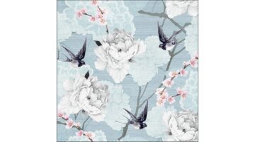 AMB.13317315 Oriental Flowers Blue papírszalvéta 33x33cm
