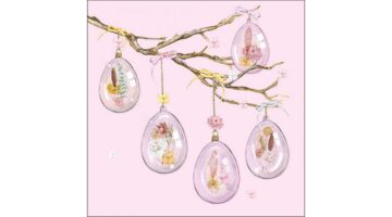 AMB.13317605 Glass Eggs Rose papírszalvéta 33x33cm
