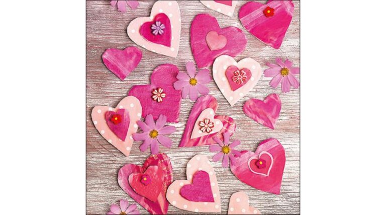 AMB.13317085 Hearts All Over papírszalvéta 33x33cm