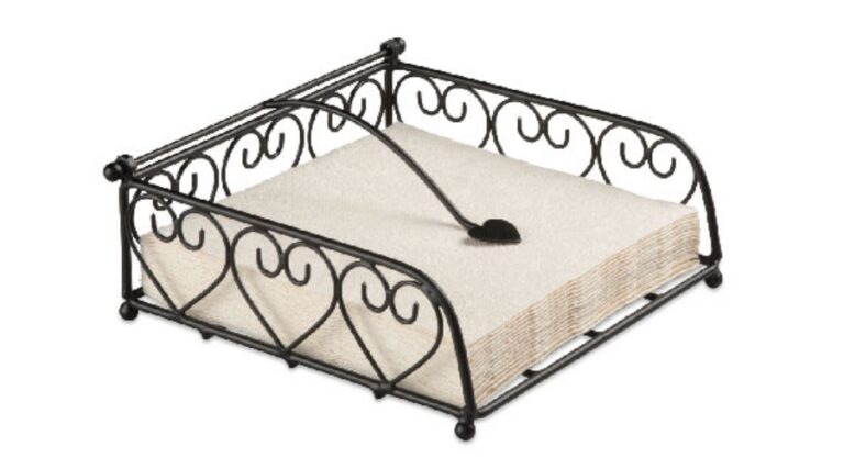 AMB.19402150 Fém szalvétatartó fekvő lunch fekete