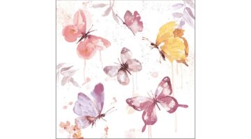 AMB.13316266 Butterfly Collection Rose papírszalvéta 33x33cm