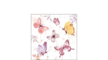 AMB.12516266 Butterfly Collection rose papírszalvéta 25x25cm