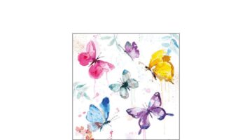 AMB.12516265 Butterfly Collection white papírszalvéta 25x25cm