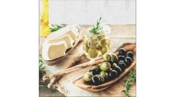 AMB.13316220 Olives and Cheese papírszalvéta 33x33cm