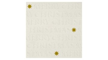 PPD.C333102514 Christmas letters off white dombornyomott papírszalvéta 33x33cm