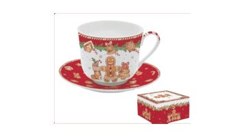 R2S.1454FANG Porcelán reggelizőcsésze+alj