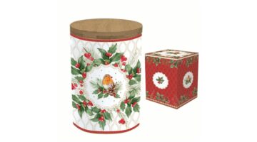 R2S.1493CHBE Porcelán konyhai tároló bambusz fedéllel