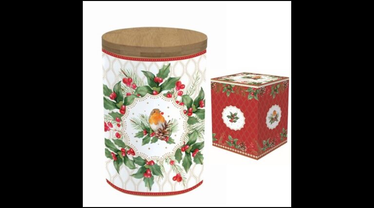 R2S.1493CHBE Porcelán konyhai tároló bambusz fedéllel