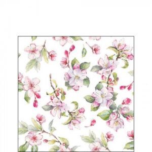 AMB.12518160 Spring blossom white papírszalvéta 25x25cm