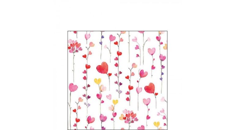 AMB.12518125 Hearts garlands papírszalvéta 25x25cm