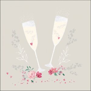 AMB.13318476 Champagne glasses grey papírszalvéta 33x33cm