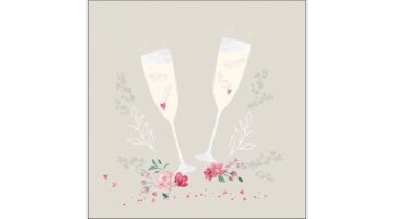 AMB.13318476 Champagne glasses grey papírszalvéta 33x33cm