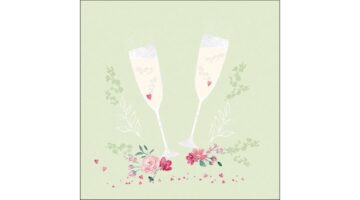 AMB.13318475 Champagne glasses green papírszalvéta 33x33cm
