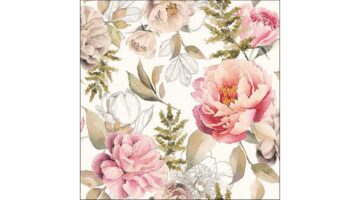 AMB.13318131 Peonies composition cream papírszalvéta 33x33cm