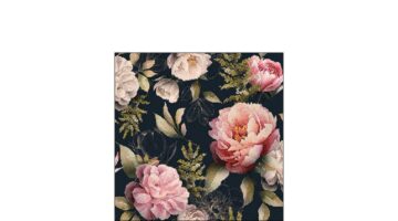AMB.12518132 Peonies composition black papírszalvéta 25x25cm