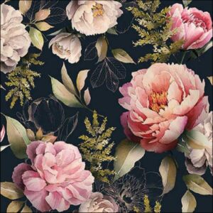 AMB.13318132 Peonies composition black papírszalvéta 33x33cm