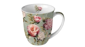 AMB.18418130 Peonies composition green porcelánbögre 0