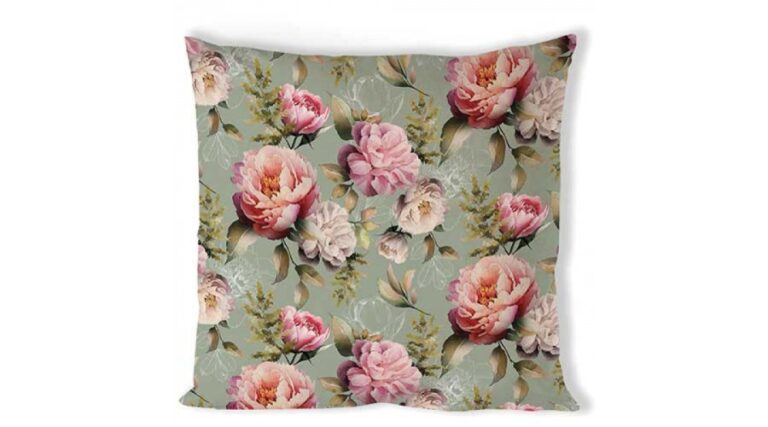 AMB.16218130 Peonies composition green párnahuzat 40x40cm