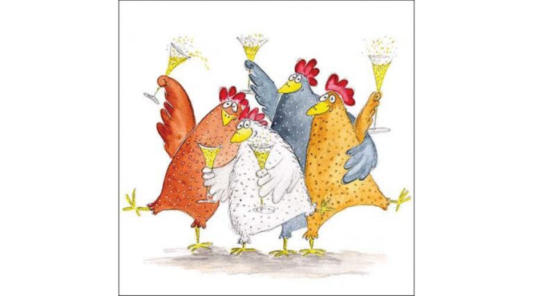 AMB.13318225 Celebrating chickens papírszalvéta 33x33cm