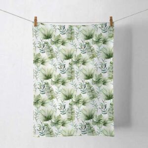 AMB.17818215 Jungle leaves white konyharuha 50x70cm