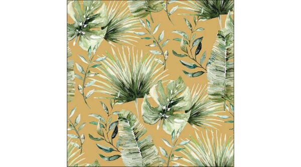 AMB.13318219 Jungle leaves gold papírszalvéta 33x33cm