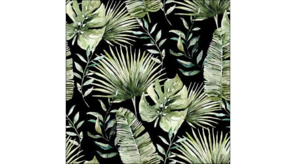 AMB.13318216 Jungle leaves black papírszalvéta 33x33cm