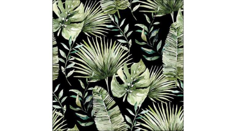 AMB.13318216 Jungle leaves black papírszalvéta 33x33cm