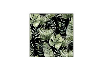 AMB.12518216 Jungle leaves black papírszalvéta 25x25cm