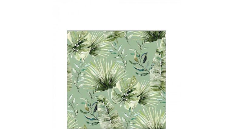 AMB.12518217 Jungle leaves green papírszalvéta 25x25cm