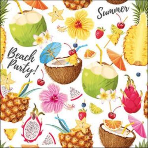 AMB.13318355 Beach Party white papírszalvéta 33x33cm