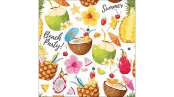AMB.13318355 Beach Party white papírszalvéta 33x33cm