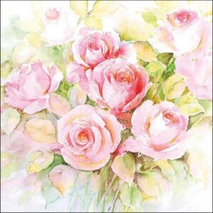 AMB.13318370 Watercolour roses papírszalvéta 33x33cm