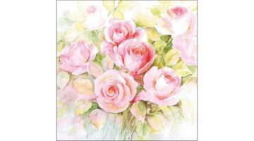 AMB.13318370 Watercolour roses papírszalvéta 33x33cm