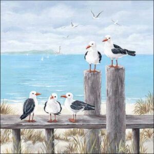 AMB.13318170 Seagulls on the dock papírszalvéta 33x33cm