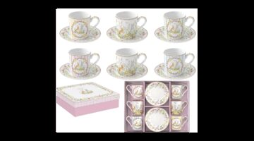 R2S.126EAST Porcelán eszpresszócsésze+alj 6 személyes