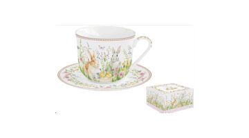 R2S.1182EAST Porcelán reggelizőcsésze+alj 370ml dobozban